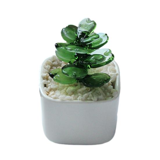 Glazed Succulents Potted Plants Artificial Succulents Mini Maintenance-Free