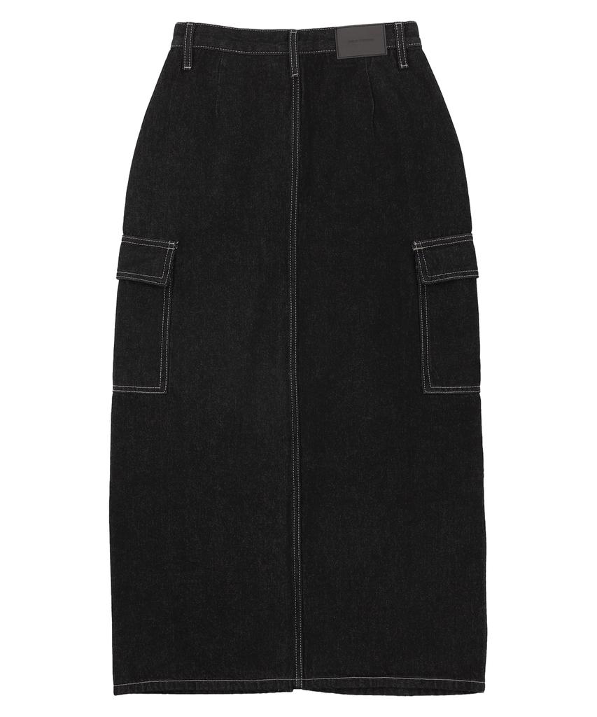 FIELDWORKER One Wshd Cargo Long Skirt [Black]