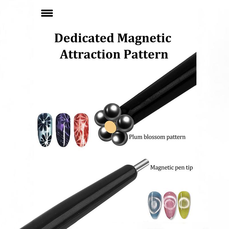 2 In 1 Professional Nail Art Cat Eye Magnetic Stick Pen For Steel Ball Suction Iron Beads Magnet Dotting Pen Manicure Design