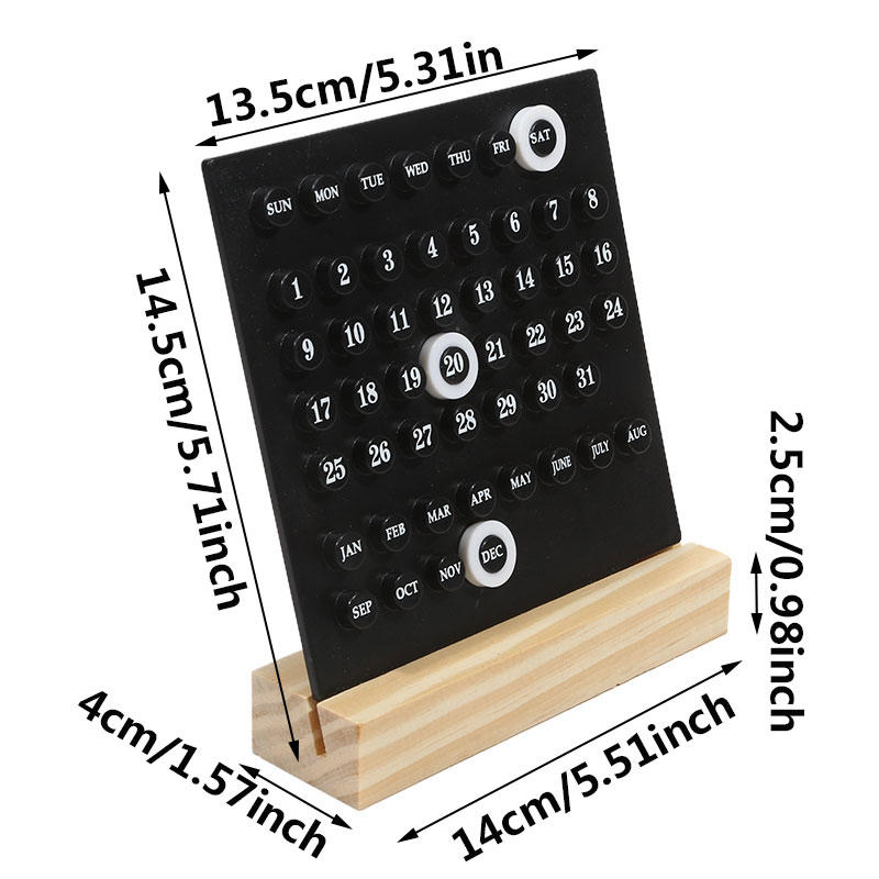 

Полезный Деревянный Вечный Календарь Монтессори Милые Настольные Календари Регулируемый Отображение Недели Месяца Даты Домашний Офис Письменные Столы чёрный
