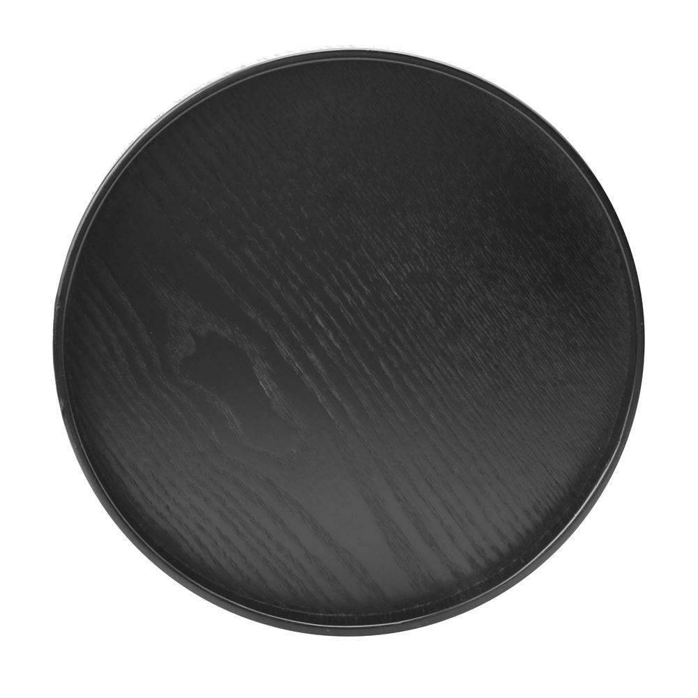 Wooden Black Round Tea Cup Tray Plates Holder Serving Teahouse Cafe Tea PlateBlack 24cm