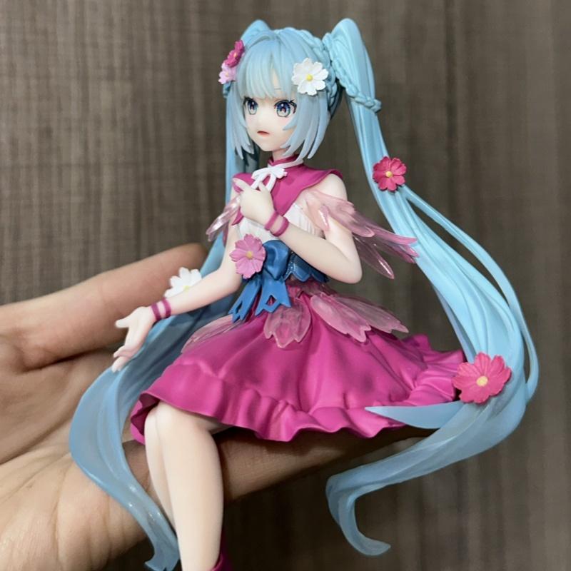 Original Furyu Noodle Stopper Vocaloid Hatsune Miku Flower Fairy Cosmos Sit Figurine Models Computer Collectible Decorations Toy