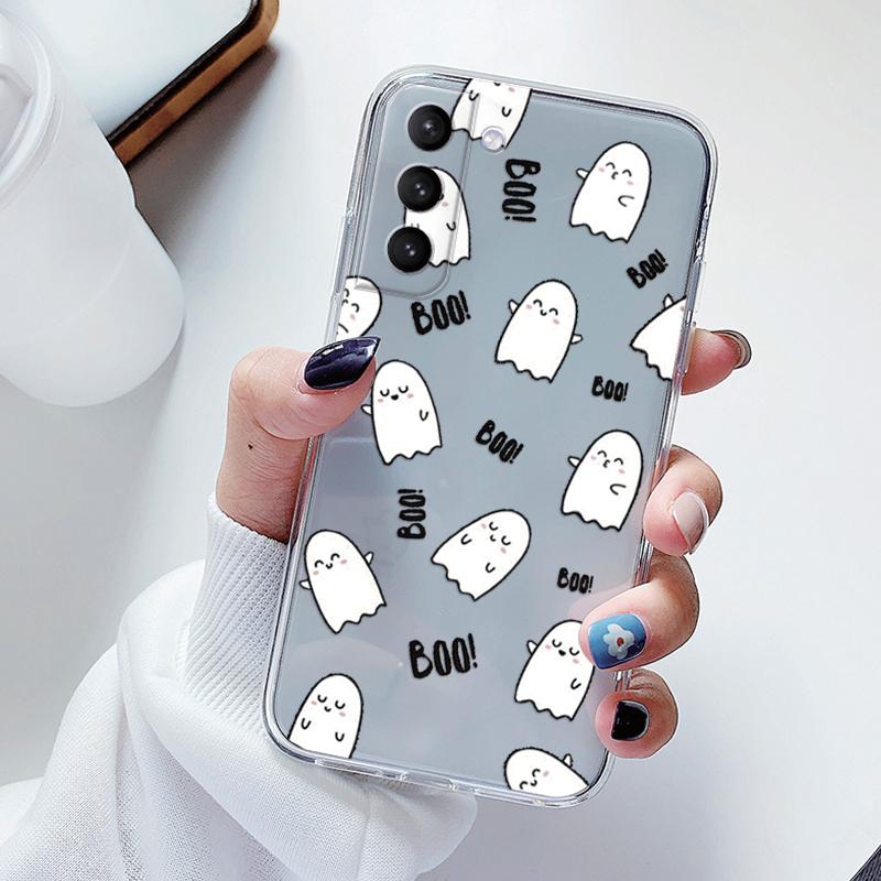 Transparent Case For Samsung Galaxy S23 S 23 Ultra S23 Plus Cover Cartoon Flowers Soft TPU Shockproof Funda For Samsung S24+ Bag