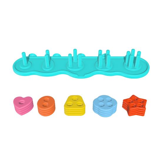 Baby Bath Toys 20 Textured Floating Pieces Stacking Bath Toy Silicone Color & Shape Sorter for Toddler Bathtub Learning