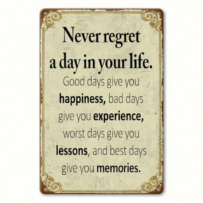 1 pc Retro Metal Wall Art Decor, Vintage Tin Sign for Office Living Room, 8x12 inches