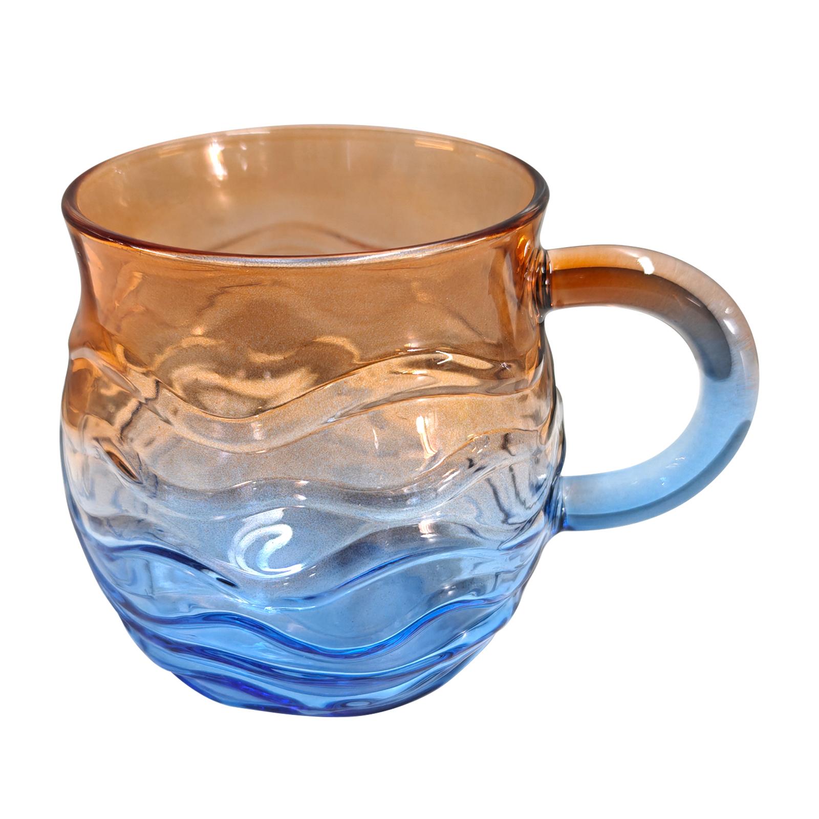 

Sea Glass Wave Mug for Beach Lovers with Handle Textured Beach Theme Mugs Textured Sea Wave Design for Coffee Tea Wine Cocktails 301-400ml