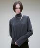 RE RHEE Scarf Detail Bell-Sleeve Blouse Charcoal