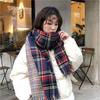 Shawl Soft Ins Style Cold-proof Plaid Double-Sided Christmas Muffler Wrap Neckerchief Women Scarf