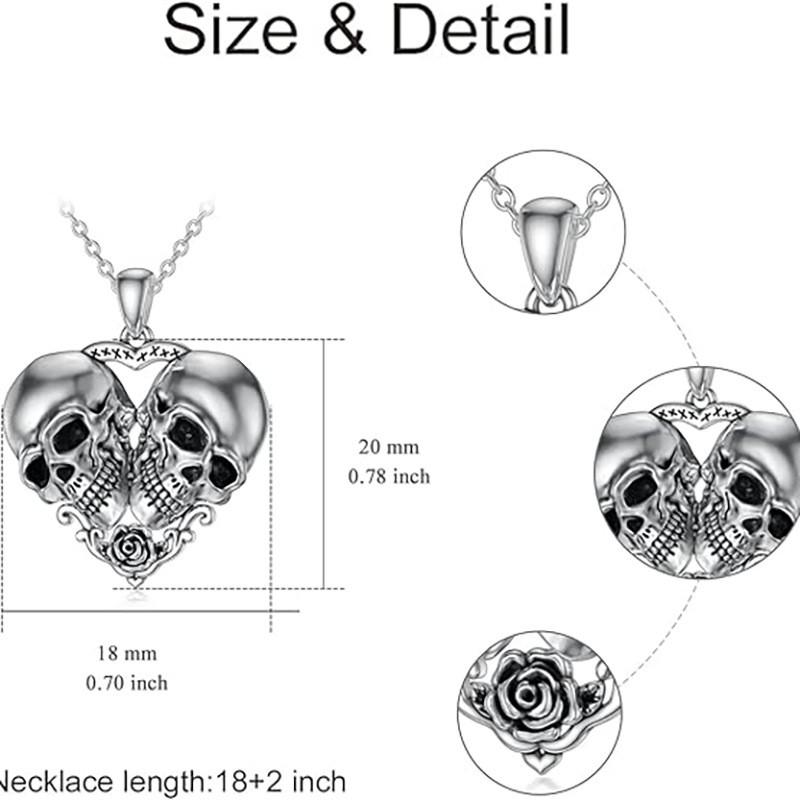 Skull Silver Geometric Pendant Necklace  Alloy Material Fashion Gift Decoration