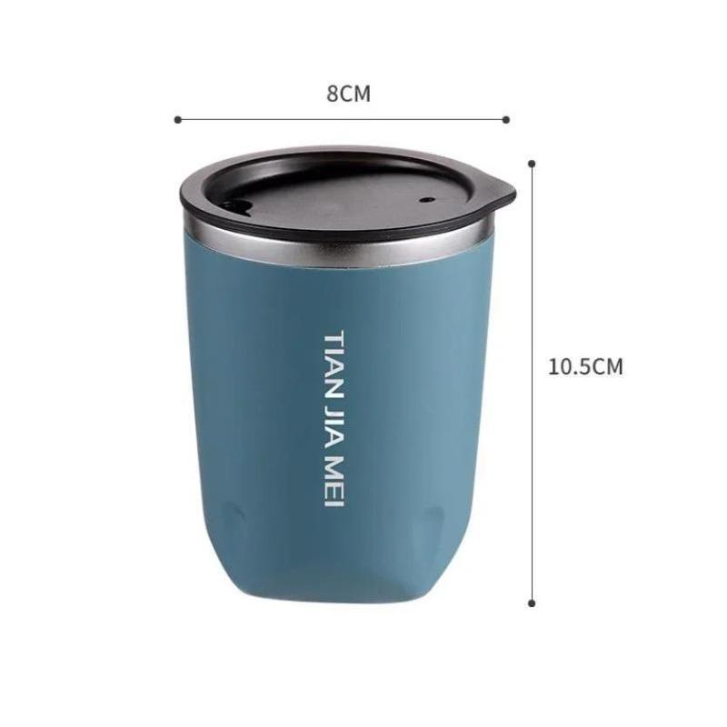 Portable Mini Stainless Steel Casual Cup Double Layer Heat Insulation Anti-scald Lid Travel Drinking Coffee Milk Tea Drink Cup