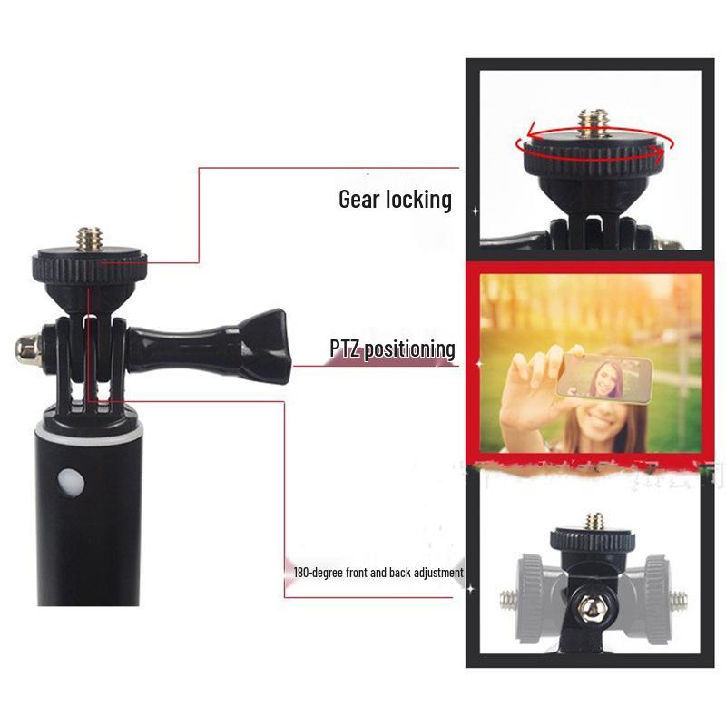1.5m Telescopic Aluminum Selfie Stick with Fill Light and Makeup Holder
