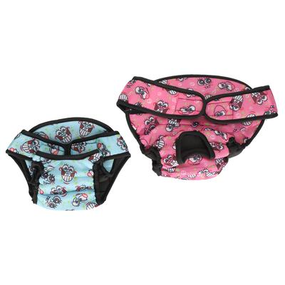 2 pezzi Mutandine Fisiologiche Traspiranti Morbide per Cani Pantaloncini Regolabili per Animali Domestici(Rosa blu