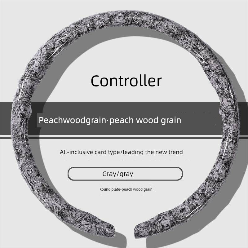 

Car Steering Wheel Cover New Model with Peach Wood Grain, Universal for All Seasons, Clip-On Car Decoration Cover, Summer Anti-Slip Protective Cover O Type [Grey] Peach Wood Grain Model
