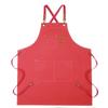 Waterproof Thickened Cotton Denim Apron - Oil and Stain Resistant, Solid Color Design for Household Kitchen Use