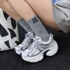 Leather mesh dad shoes women's 2025 summer new small 6cm height increase thick sole breathable casual sports shoes