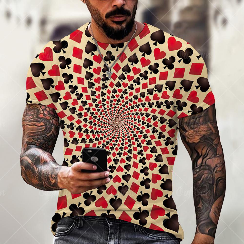 Fashion Men's T-Shirts 3d Vortex Printed Men's Clothing Street Designer Short Sleeved Loose Oversized Tshirts Daily Casual Tops