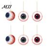 Halloween Hanging Decor 6Pcs Wooden Decoration, Ghost Pumpkin Eyeball Indoor Outdoor Ornament with Rope, Spooky Holiday Party