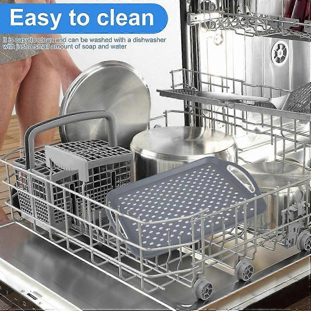 Non Slip Food Serving Tray with Non-Slip Handle Rectangle Gripping Nubs Food Trays Shatterproof Plastic Dinner Trays 3pc