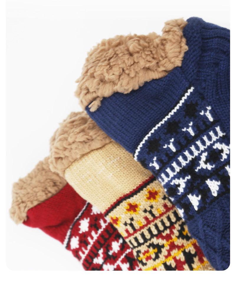 Thickened Fleece-Lined Non-Slip Winter Home Socks with Dotted Soles