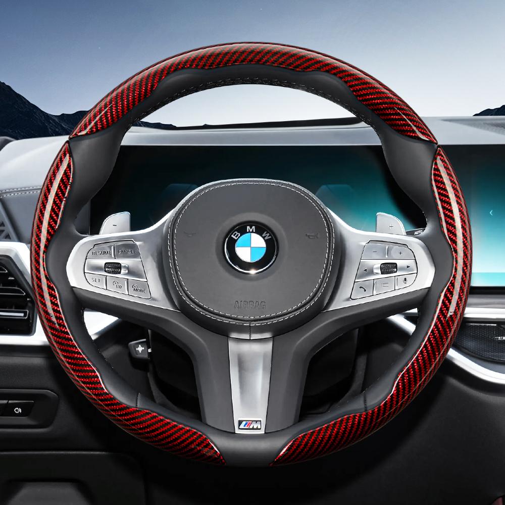 Suitable for BMW Carbon Fiber Texture Steering Wheel Cover X3 3 5 2 4 1 7 8 Series X1 X5 X2 X4 X6 X7 iX I4 I5 I7 Z4 XM  iX1 iX2