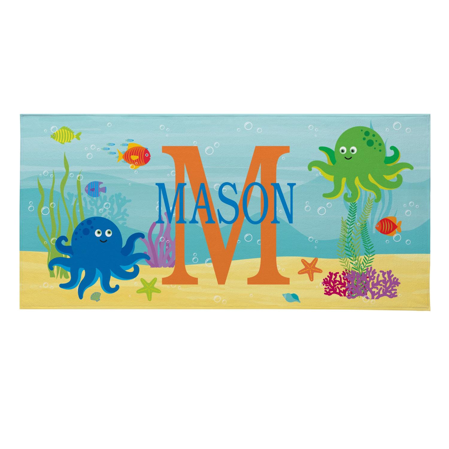 

Colorful Underwater Sea Creature Beach Towel, Cute Ocean Animal Summer Beach Towel for Kids & Beach Days W30*H60(CM)