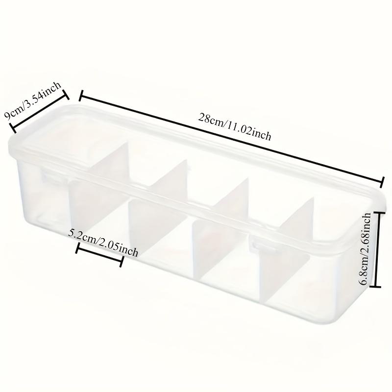 1 Stück 5-Fächer Klare Kunststoff-Organizerbox, Robuster Polypropylen-Aufbewahrungskoffer für Kabel, Batterien, Kleinteile