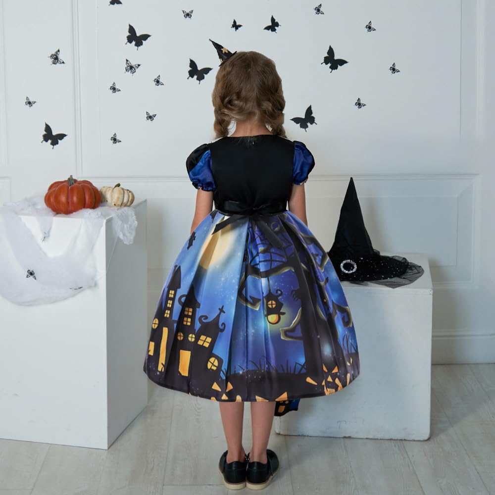Halloween Weihnachten Cosplay Kostüm für Kinder Mädchen Kleid Performance Kleidung Prinzessin Hexe Kostüm Set Kleid Hut Weihnachten Weihnachtsmann Prinzessin Baby Kinder