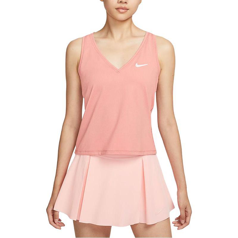 Nike Court Victory Solid Quick-Dry Tennis Sports Tank Top Women Tops Stardust-Red CV4785-618