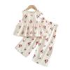 Girls Summer Floral Camisole And Wide Leg Pants Set Casual Comfortable Two Piece Outfit For Kids