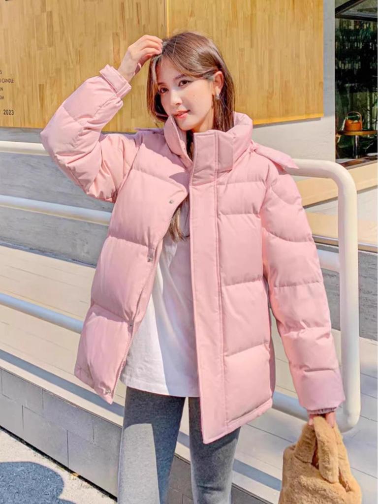 Women's High-End Korean Fashion Down Jacket, Short Style 2025 - Thickened Student Coat for Couples.