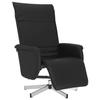 VidaXL Fauteuil Inclinable avec Repose-pieds, Chaise de Relaxation avec Dossier, Siège avec Accoudoirs Salon, Moderne, Noir 356645