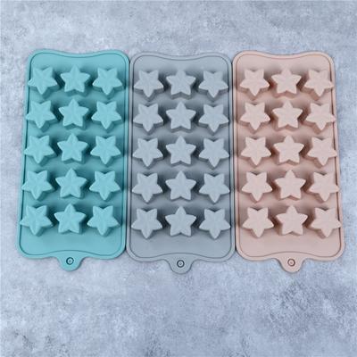 15-Piece Five-Pointed Star Silicone Chocolate Mold Creative Jelly Christmas Candy DIY Mold Ice Tray Baking Mold