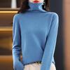 Women's Cowl Neck Wool Sweater: Slimming Autumn/Winter Cashmere Knit Base Layer, Long Sleeve.