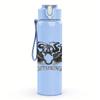 1PC Ornate Wolf Head Dark Grunge Print 750ml Portable Sports Water Bottle Leakproof Gym Outdoor Travel Drink Cup