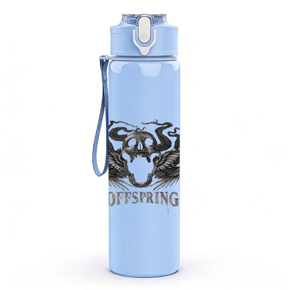 1PC Ornate Wolf Head Dark Grunge Print 750ml Portable Sports Water Bottle Leakproof Gym Outdoor Travel Drink Cup