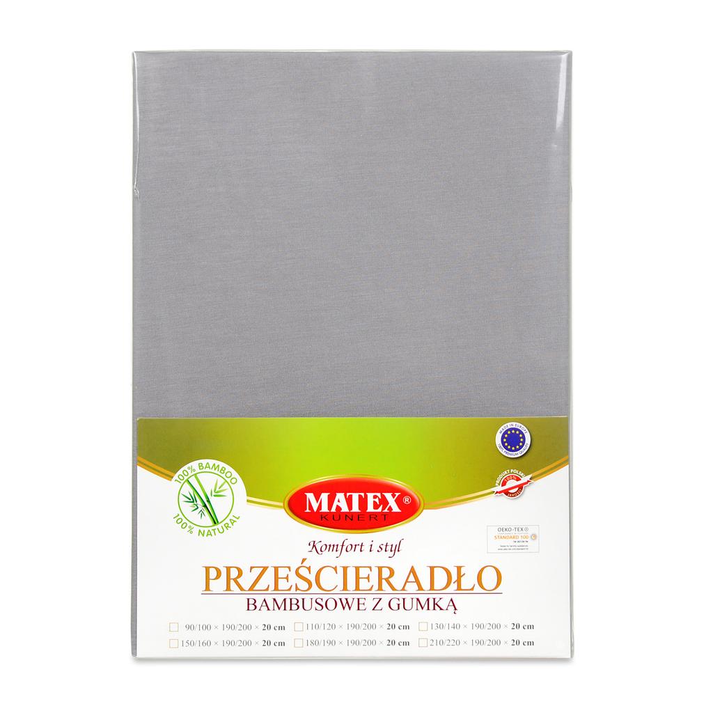Bamboo Fitted Sheet 150x190, 160x200x20, Dark Gray_44, Matex