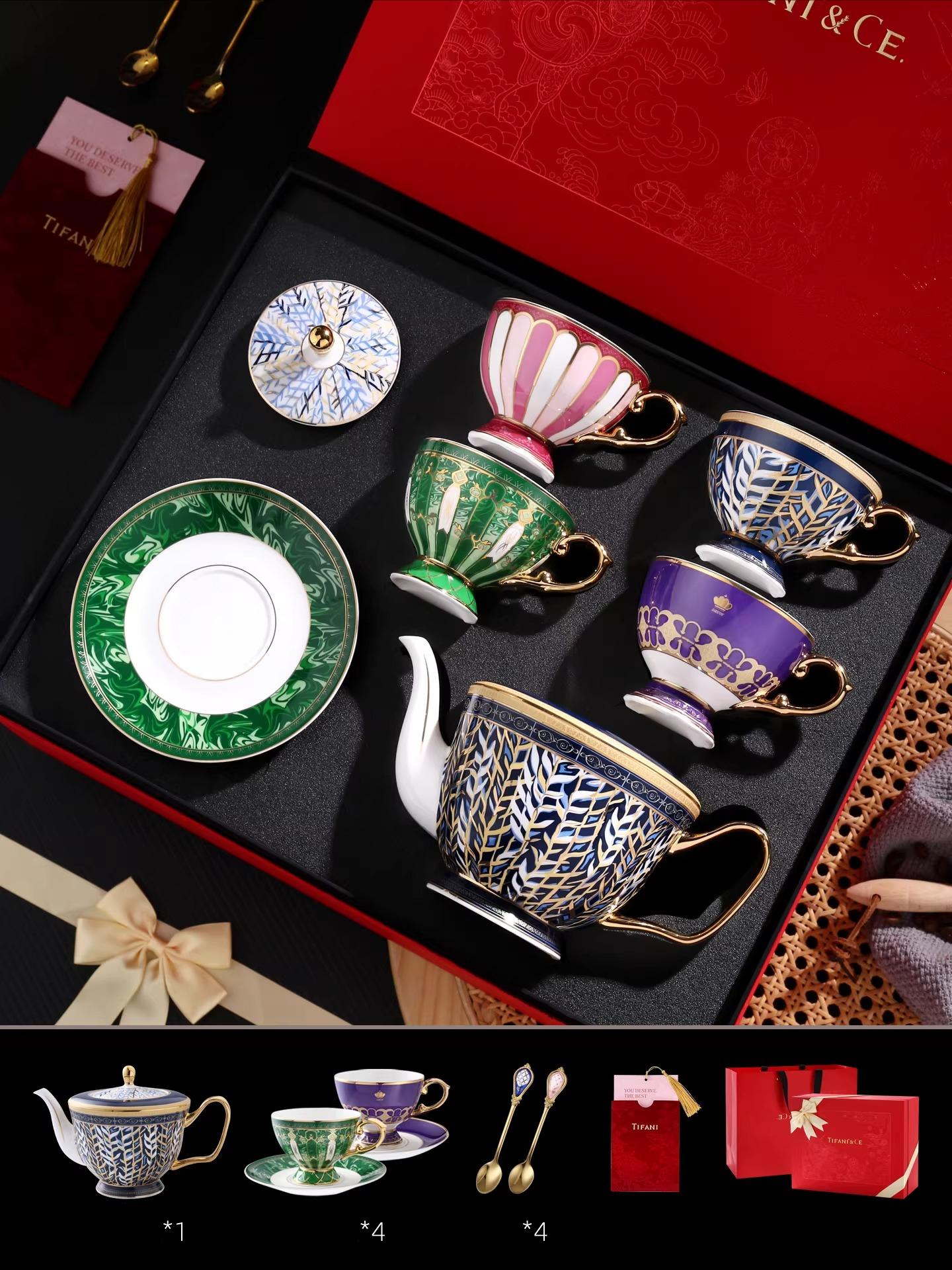 

1 Набор для послеобеденного чая Набор посуды Французская керамическая кофейная чашка Подарочная коробка Набор для новоселья Свадебный подарок Товары для дома