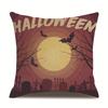 Halloweenska ľanová obliečka na vankúš Potlačená obliečka na vankúš