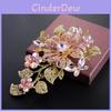 Summer 2024 Flower Brooch With Sparkling Rhinestones For Women Fashion