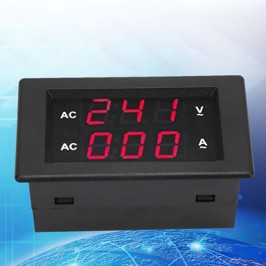 LED Digital Display AC 100.300V Voltmeter 0-100A   Meter(Red Red)