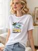 Summer Holiday Print Casual Tshirt Comfy Daily Short Sleeve Tee