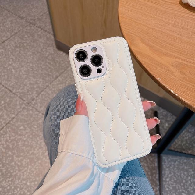 Candy Color Wave Grain Silky Leather Skin Phone Case pro Iphone 14 13 12 11 Pro Max Xr X Xs Shockproof Back Cover