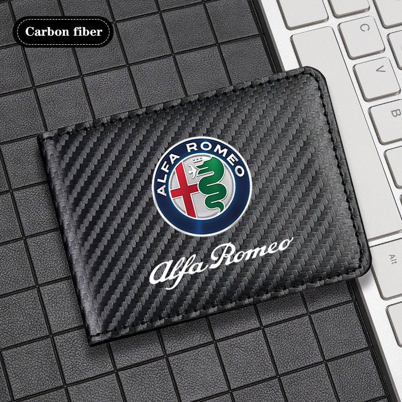 XTXG4 Car Purse Driving Wallet Card Holder Driver License Cover For Alfa Romeo STELVIO Giulia 159 Giulietta 147 Mito 156 MTO Sportiva