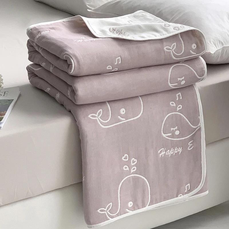 New Cotton Six-layer Yarn Xia Liang Quilt Pure Cotton Towel Quilt Empty Blanket Nap Blanket Gauze Blanket