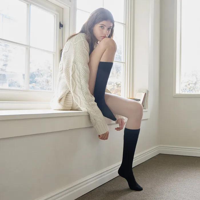 [BIARRITZ] Marshmallow Twisted Wool Knee Socks 3 Colors