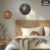 Iron Sheet Art Abstract Sun Moon Round Wall Decor 8x8 Inches 2D Flat Metal Painting Home