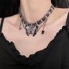 Y2K Spicy Girl Dark Star Leather Choker Necklace - Pure Desire Clavicle Chain