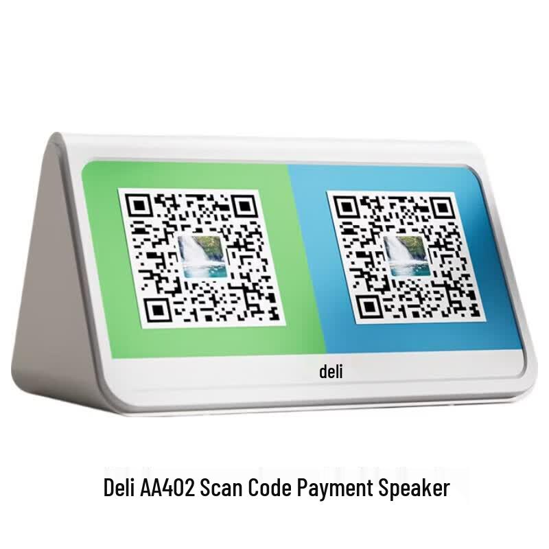 Deli Bluetooth QR Code Payment Scanner with Voice Prompt Speaker AA402