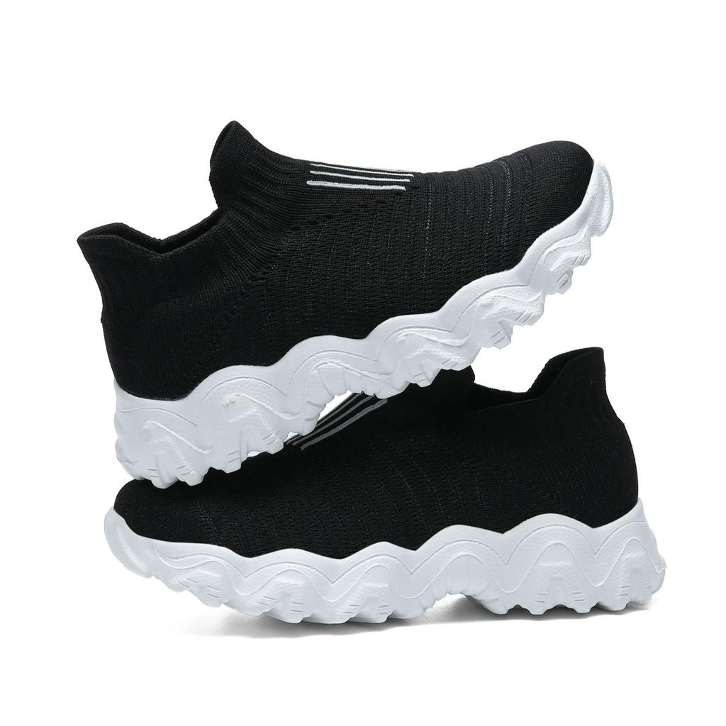 Platform Children High Top Sock Shoes Knit Breathable Boys Slip On Sneaker Casual Sports Lightweight Tennis Shoes for Boy Girls