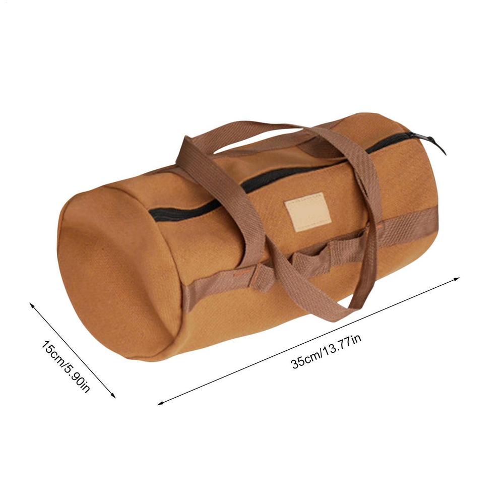 

Camping Tools Storage Bag Large Capacity Cylinder Tent Stake Bag Lightweight Tent Peg Ground Nail Holder for Outdoor Camping коричневый